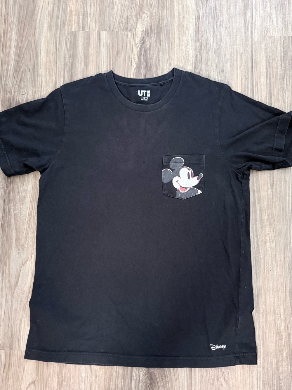 Uniqlo UT Andy Warhol Disney Mickey Mouse Pocket T Shirt Black Mens M